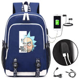 Anime Rick And Morty #3 USB Charging Backpack School Note Book Laptop Travel Bags